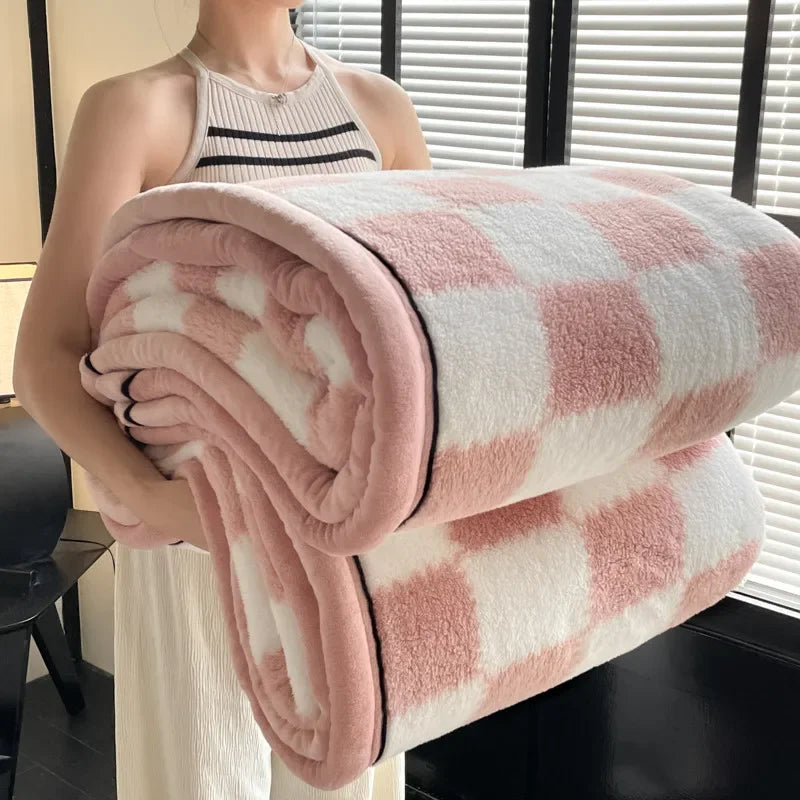 Plaid Coral Fleece blanket