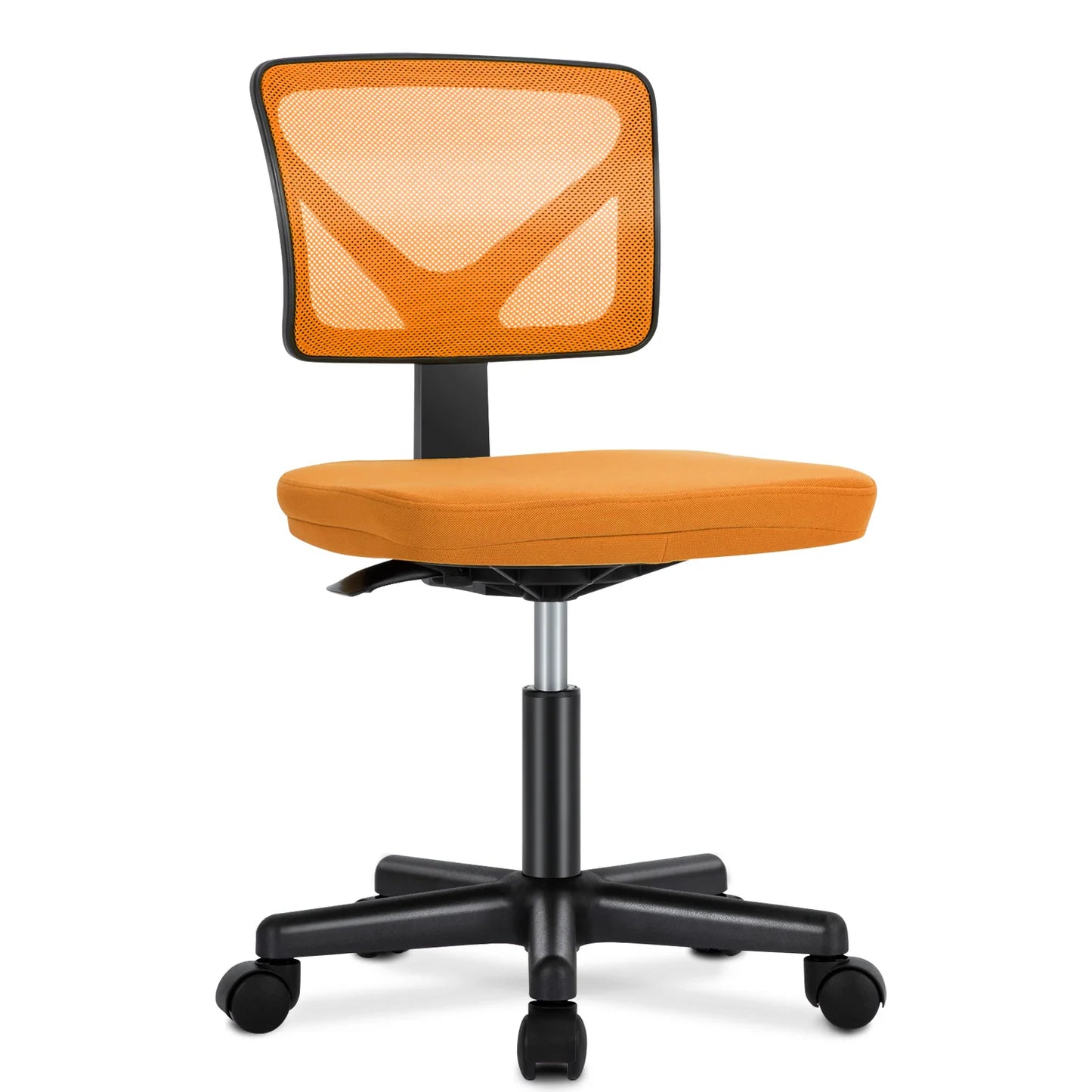 Lumbar Support Armless Low Back with Wheels Adjustable Height 360° Rolling Swivel Computer Chair