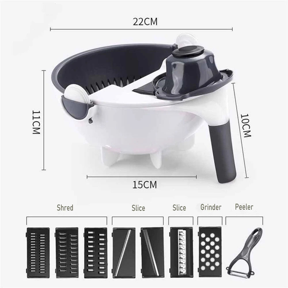 9 in 1 Vegetable Cutter Potatoes Manually Cut Shred Slicer Grater