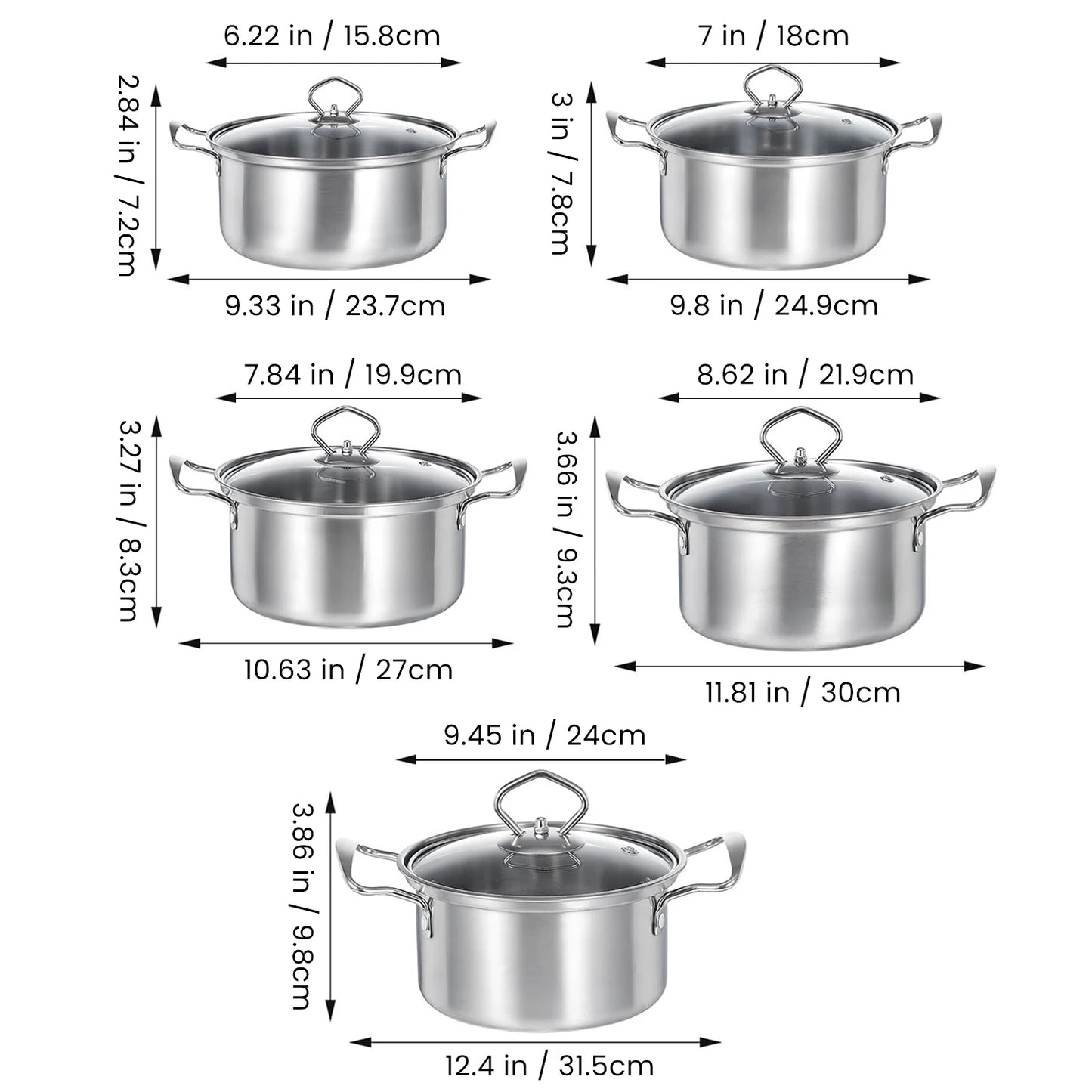 15-Piece Stainless Steel
Outdoor Cookware Set