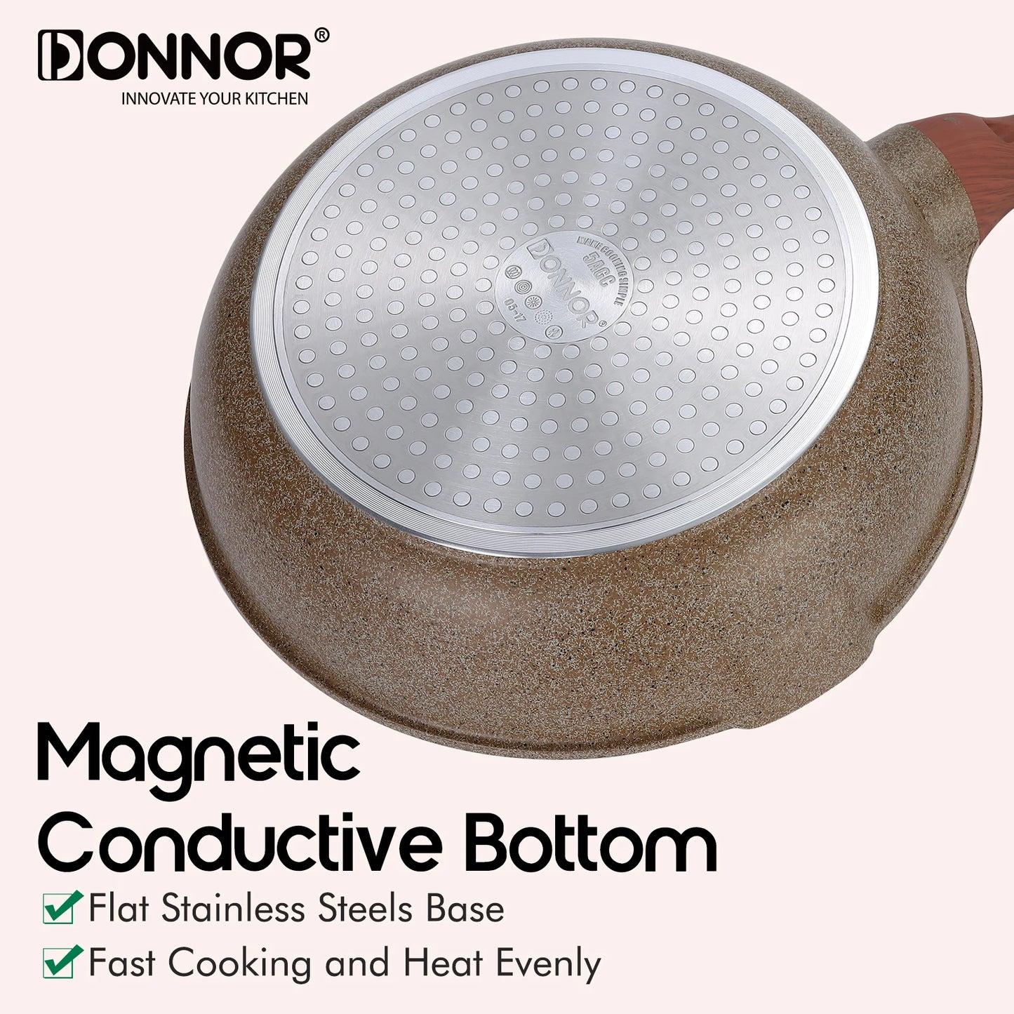 DONNOR Ceramic Cookware Sets Pots and Pans Set Nonstick Induction Cookware Kitchen Cooking Set with Frying Pans Set