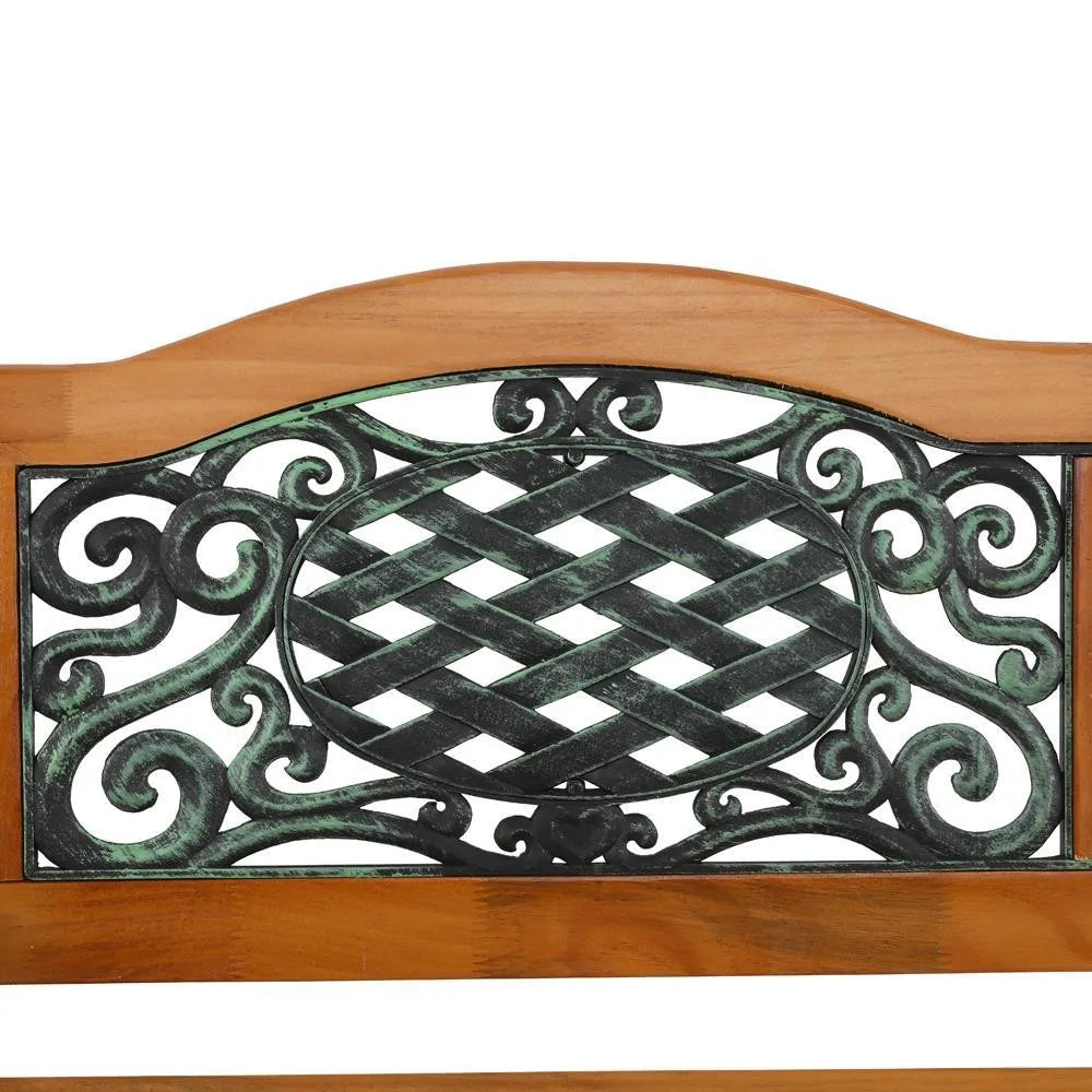 50" Patio Porch Garden Bench Cast Iron Outdoor Chair Love Seat for School Park