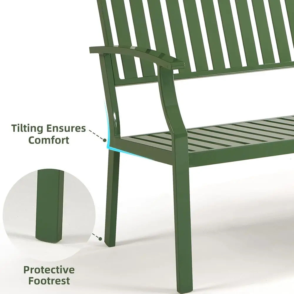 Weatherproof Outdoor Patio Garden Bench, Perfect for Lawn, Backyard, Park, and Balcony (Green)