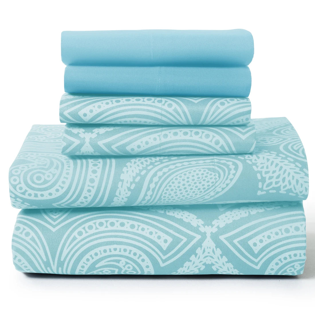 LUX Décor Paisley Sheet Set – 6 Piece Ultra-Soft Microfiber Bed Sheets