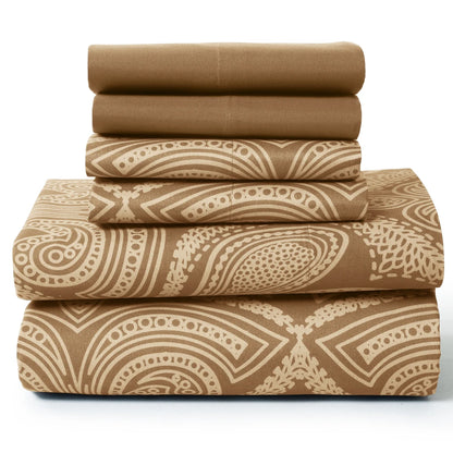 LUX Décor Paisley Sheet Set – 6 Piece Ultra-Soft Microfiber Bed Sheets