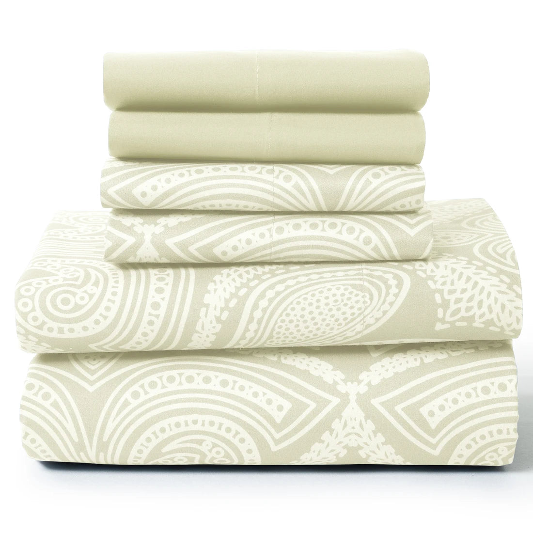 LUX Décor Paisley Sheet Set – 6 Piece Ultra-Soft Microfiber Bed Sheets