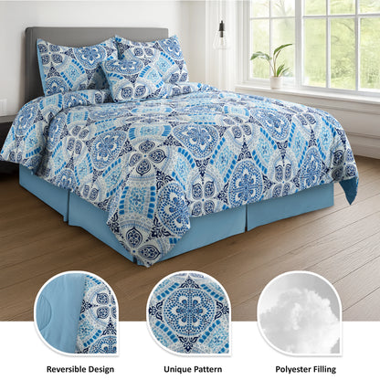 Reversible 5pc Comforter Set 1 Comforter, 2 Pillow Shams