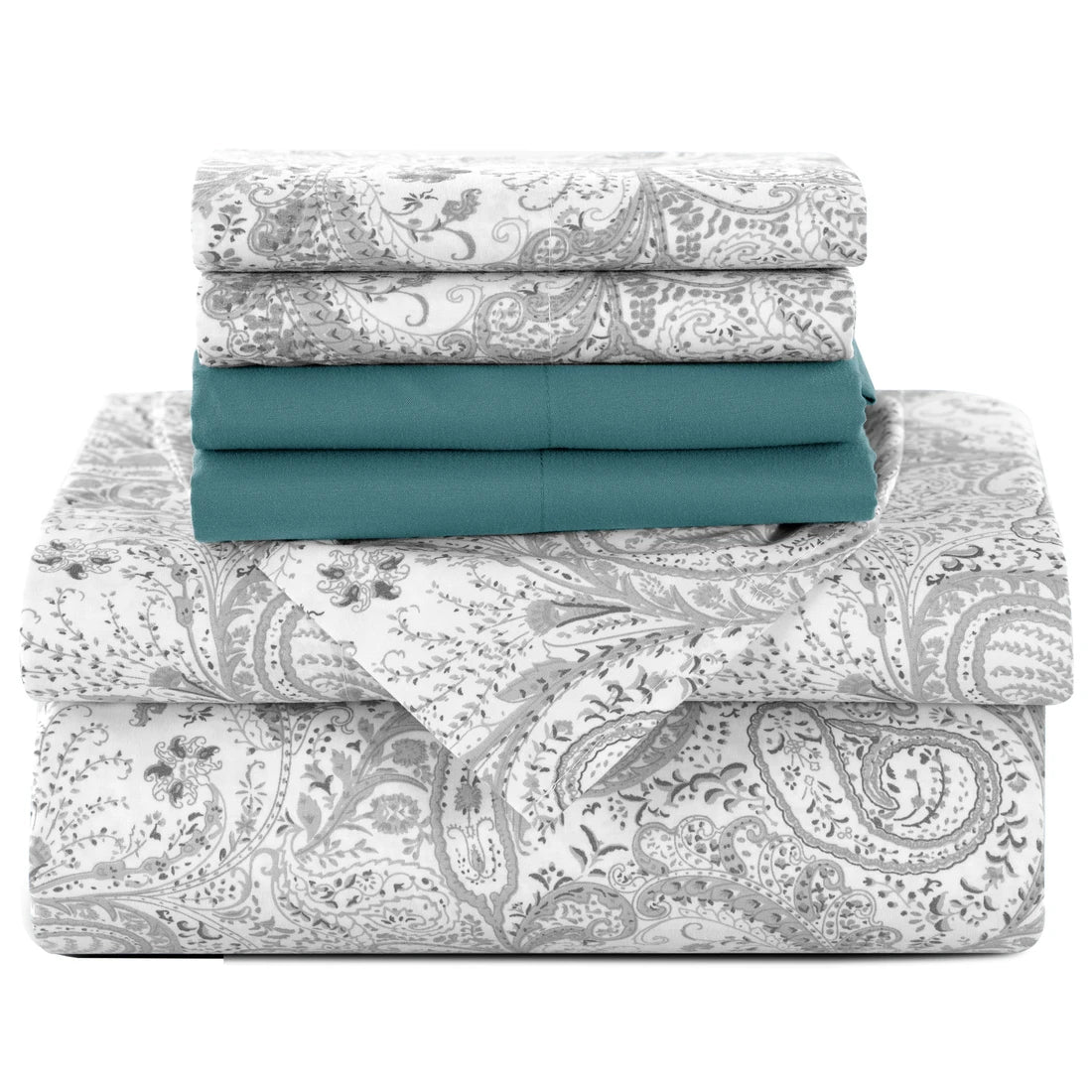 LUX Décor Paisley Sheet Set – 6 Piece Ultra-Soft Microfiber Bed Sheets