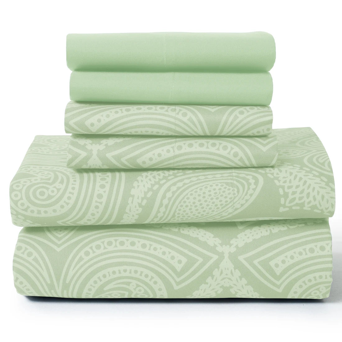 LUX Décor Paisley Sheet Set – 6 Piece Ultra-Soft Microfiber Bed Sheets