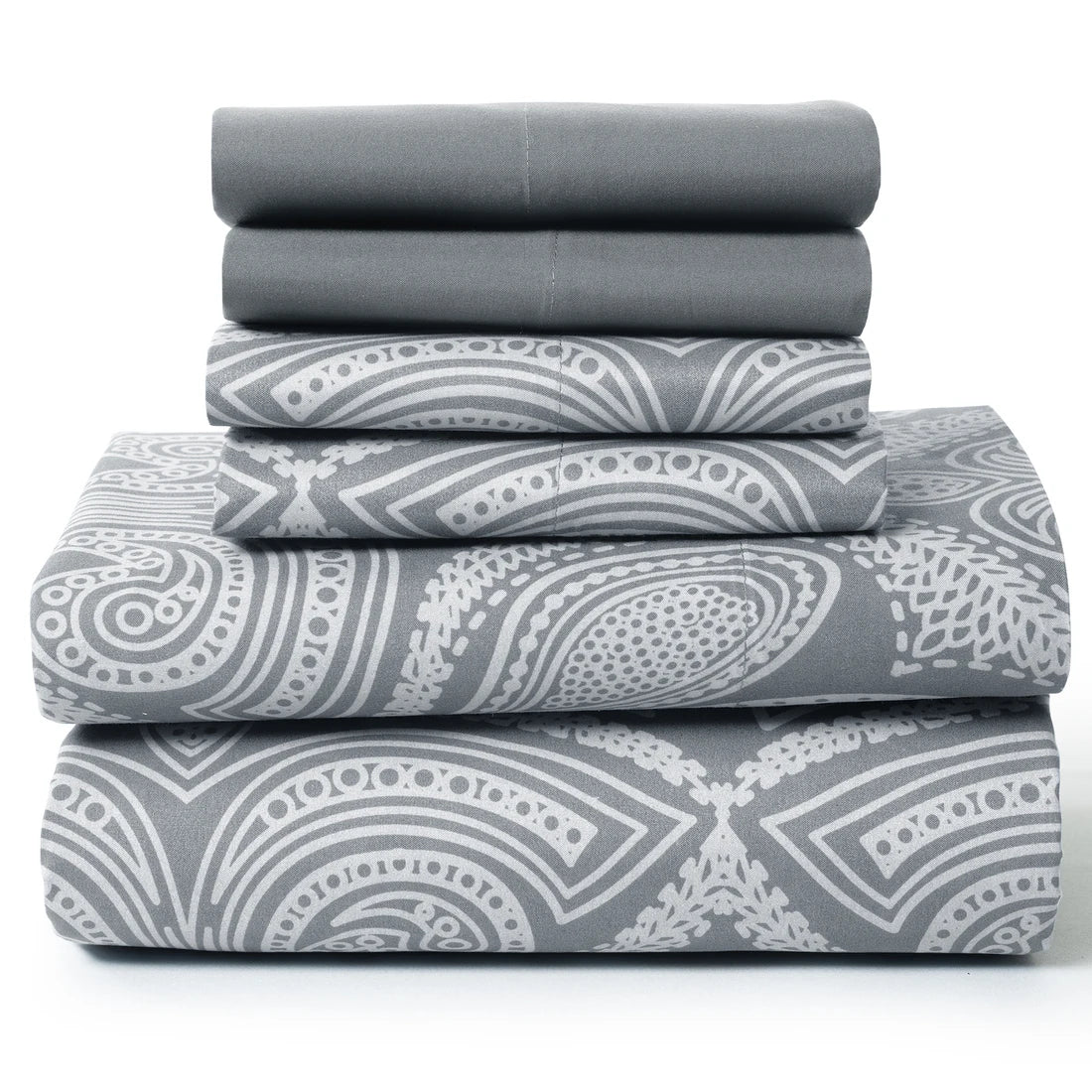 LUX Décor Paisley Sheet Set – 6 Piece Ultra-Soft Microfiber Bed Sheets