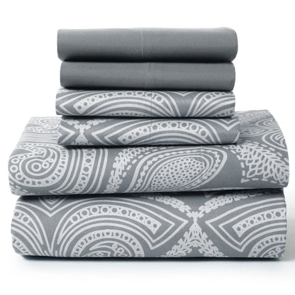 LUX Décor Paisley Sheet Set – 6 Piece Ultra-Soft Microfiber Bed Sheets