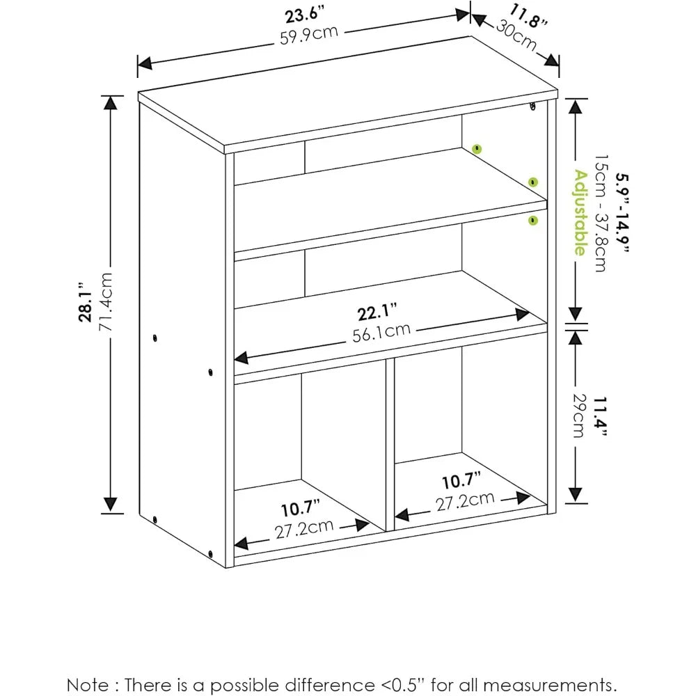3 Tier White Display Bookcase