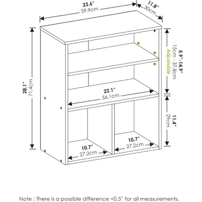 3 Tier White Display Bookcase