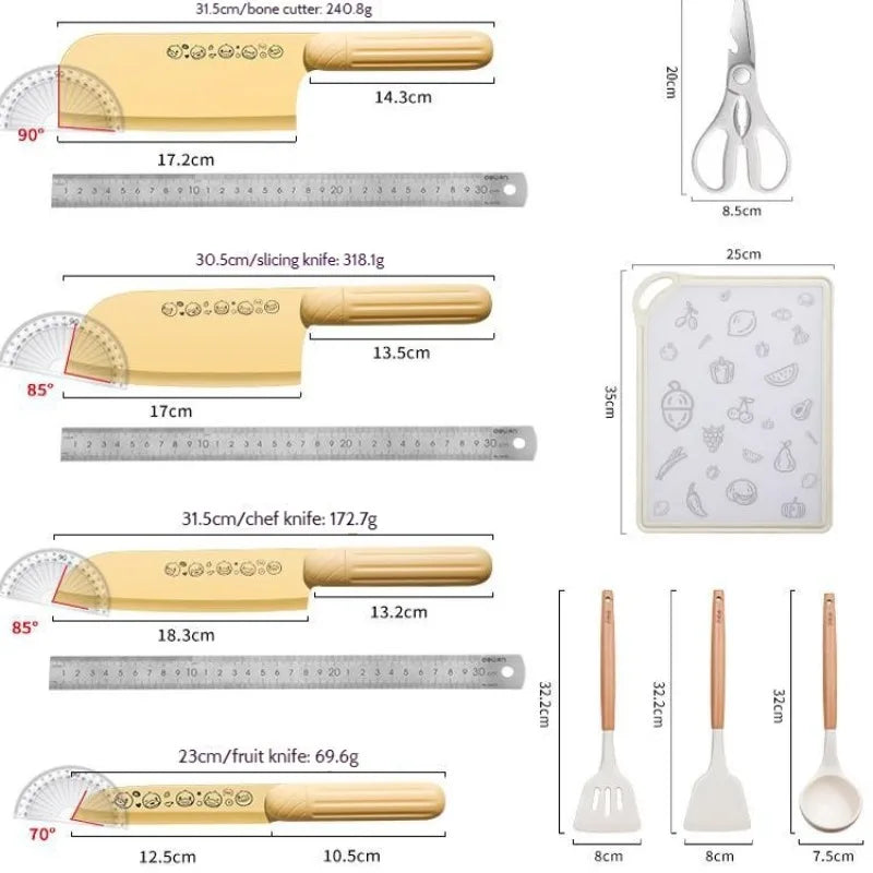 Kitchen Knives Set Stainless steel multi-functional Chef's Knive Vegetable Fruit Meat Cutting Durable Slicing Knife