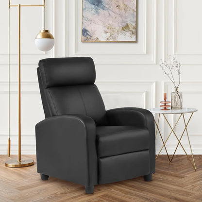Massage Recliner Sofa with Lumbar Support and Adjustable Backrest