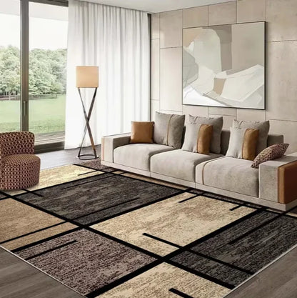 Modern Minimalist Carpet Golden Geometric Line Living Rooms Bedrooms Offices Dining Rooms, Gaming Rooms Balconies and Carpets