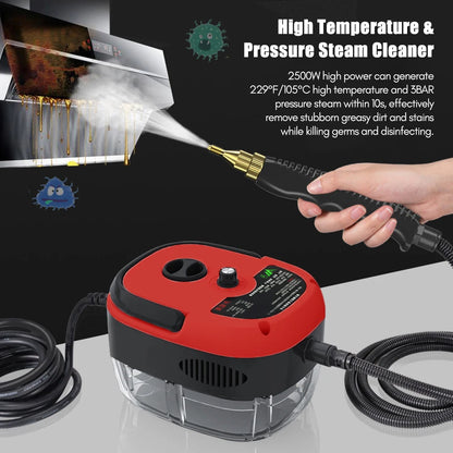 Portable Handheld Steam Cleaner with Brush Heads for Furniture Car