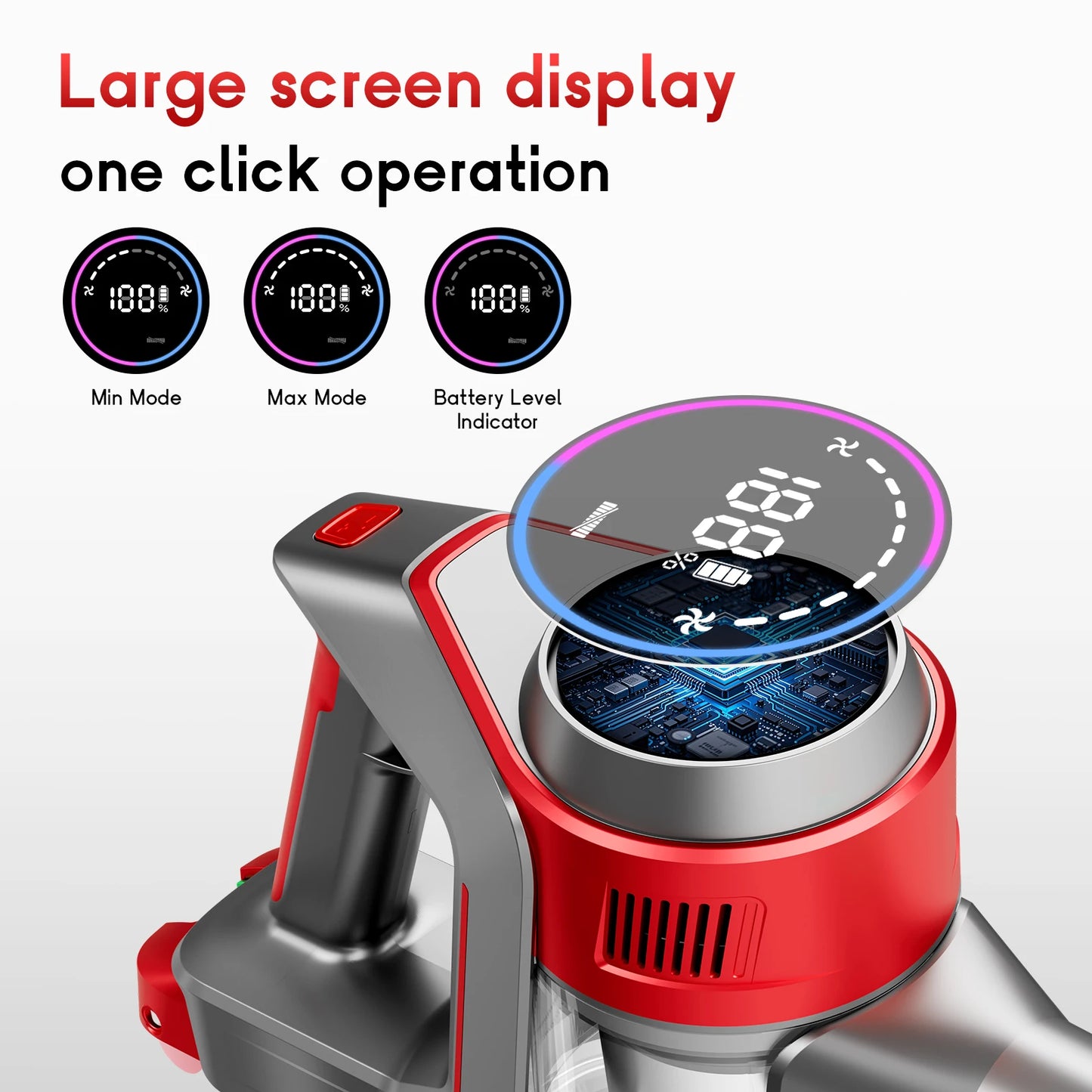 Honki Cordless Vacuum Cleaner 78KPA 45Mins 6*2200mAh Lightweight Stick Vacuum Cleaner for Home Hardwood Floor Carpet Pet Hair