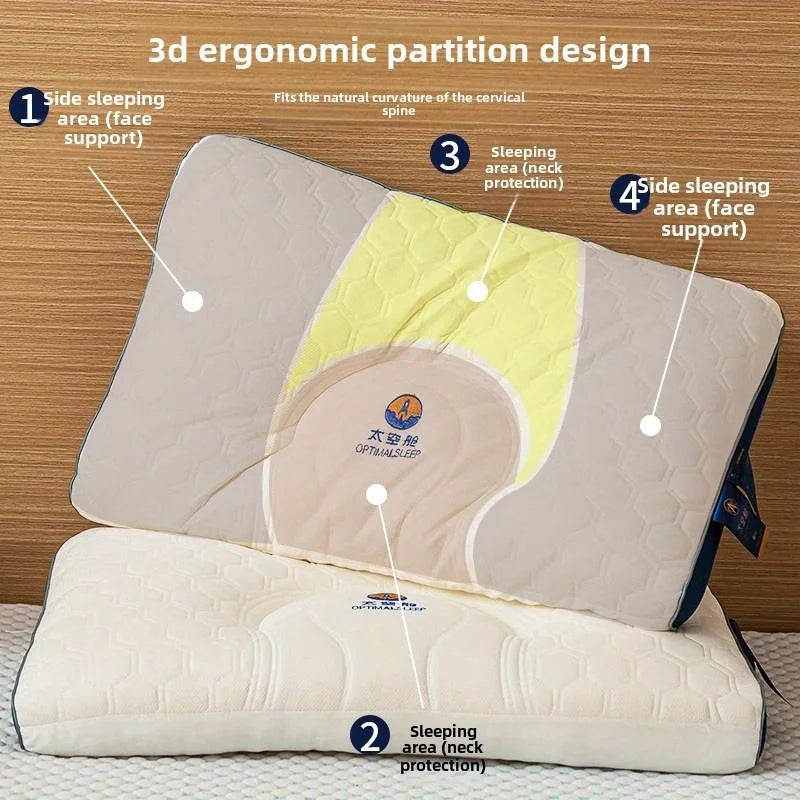 Latex filled  neck deep sleep aid pillow massage