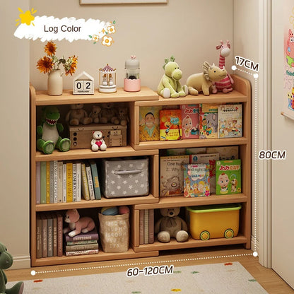 Solid wood corner bookshelf, storage rack, floor-standing storage cabinet, home bookcase, wall corner extendable cabinet