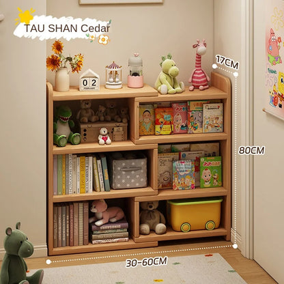 Solid wood corner bookshelf, storage rack, floor-standing storage cabinet, home bookcase, wall corner extendable cabinet