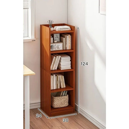 Small bookshelf between cracks, simple household storage shelf, floor-to-ceiling bedroom locker shelf, narrow bookcase