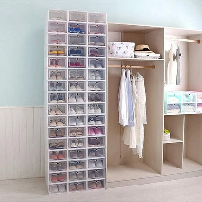 20PCS/24PCS Foldable Flip Shoe Boxes Set Shoe Rack Stackable Storage Container