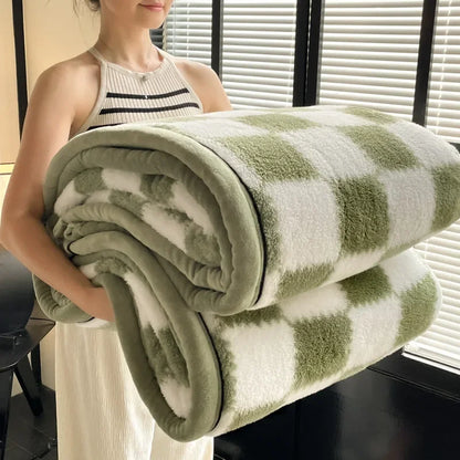 Plaid Coral Fleece blanket