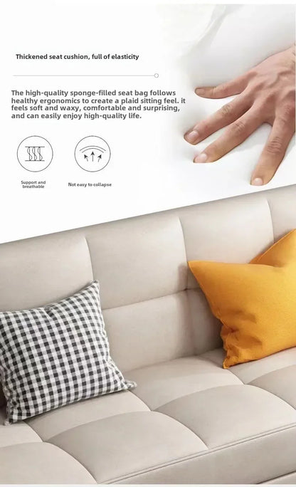 Sofa living room Small apartment rental room Folding sofa bed Single double bedroom Simple modern apartment Fabric sofa