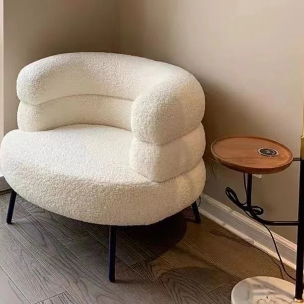 Internet celebrity backrest sofa lamb wool lazy sofa chair living room bedroom cloakroom casual makeup chair dresser chair