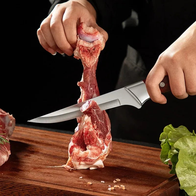 1-4pcs Kitchen Knives Forged Boning Knife Stainless Steel Chef's Knife for Cooking Fruit Knife BBQ Meat Cleaver Butcher Knives