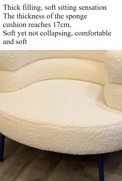 Internet celebrity backrest sofa lamb wool lazy sofa chair living room bedroom cloakroom casual makeup chair dresser chair