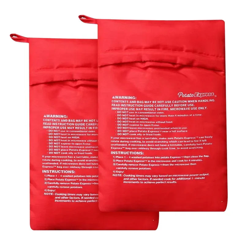 Microwave Potato Bag Reusable Express Microwave Potato Cooker Bag Baked Potato Cooker Perfect Potatoes 4 Minutes Red Baked Pouch