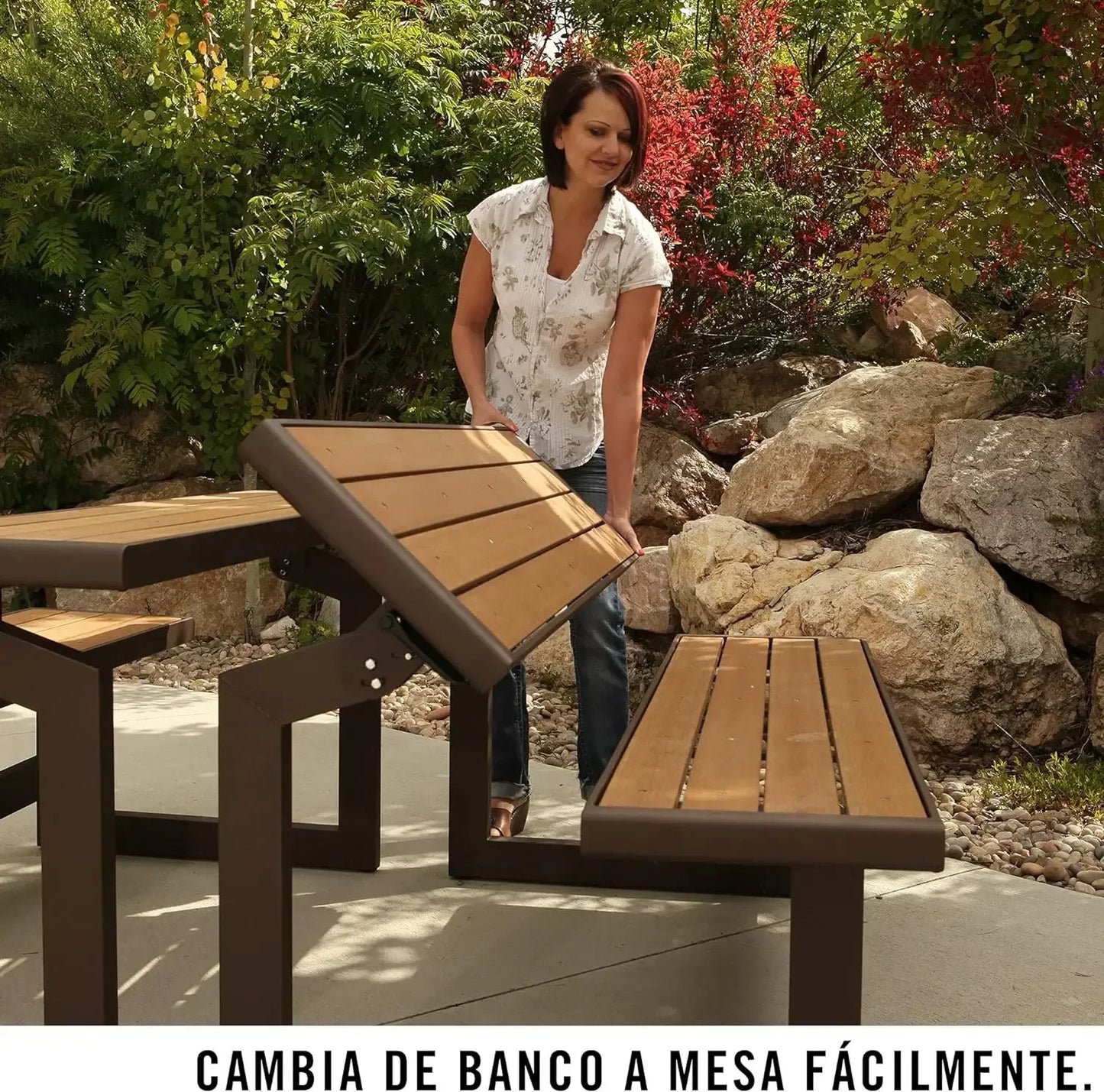 Bestseller60054 Convertible Bench / Table, Faux Wood Construction, BrownTime limitLimited time