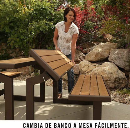 Bestseller60054 Convertible Bench / Table, Faux Wood Construction, BrownTime limitLimited time