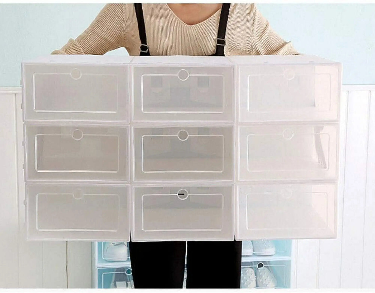 20PCS/24PCS Foldable Flip Shoe Boxes Set Shoe Rack Stackable Storage Container