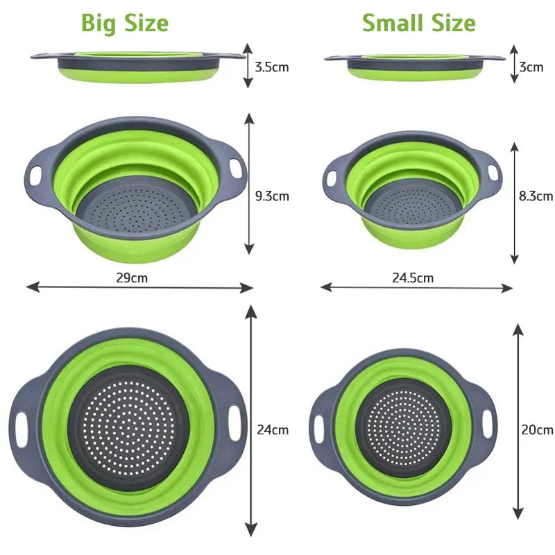Foldable Strainer Fruit Vegetable Washing Basket Colander Collapsible Drainer