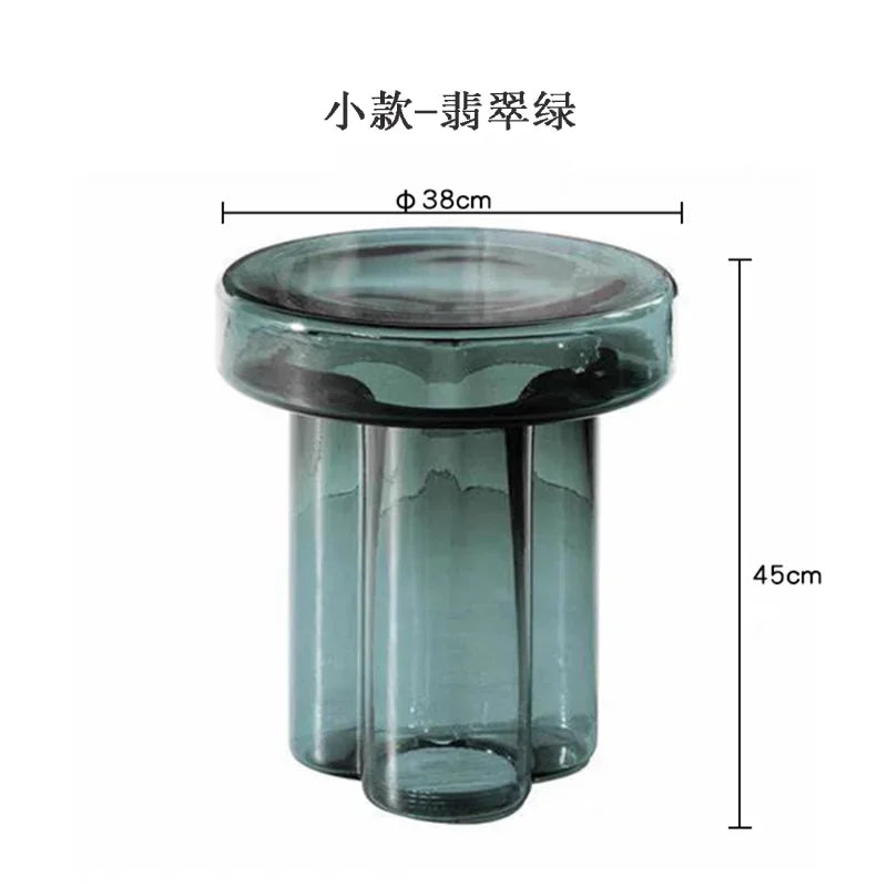 Nordic Creative Glass Coffee Table Living Room Sofa Side Tables Combination Handmade Coffee Table Round Light Luxury Tables
