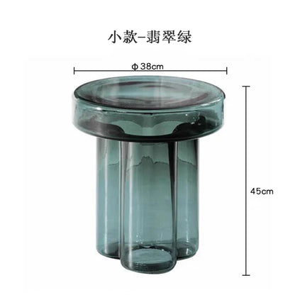 Nordic Creative Glass Coffee Table Living Room Sofa Side Tables Combination Handmade Coffee Table Round Light Luxury Tables