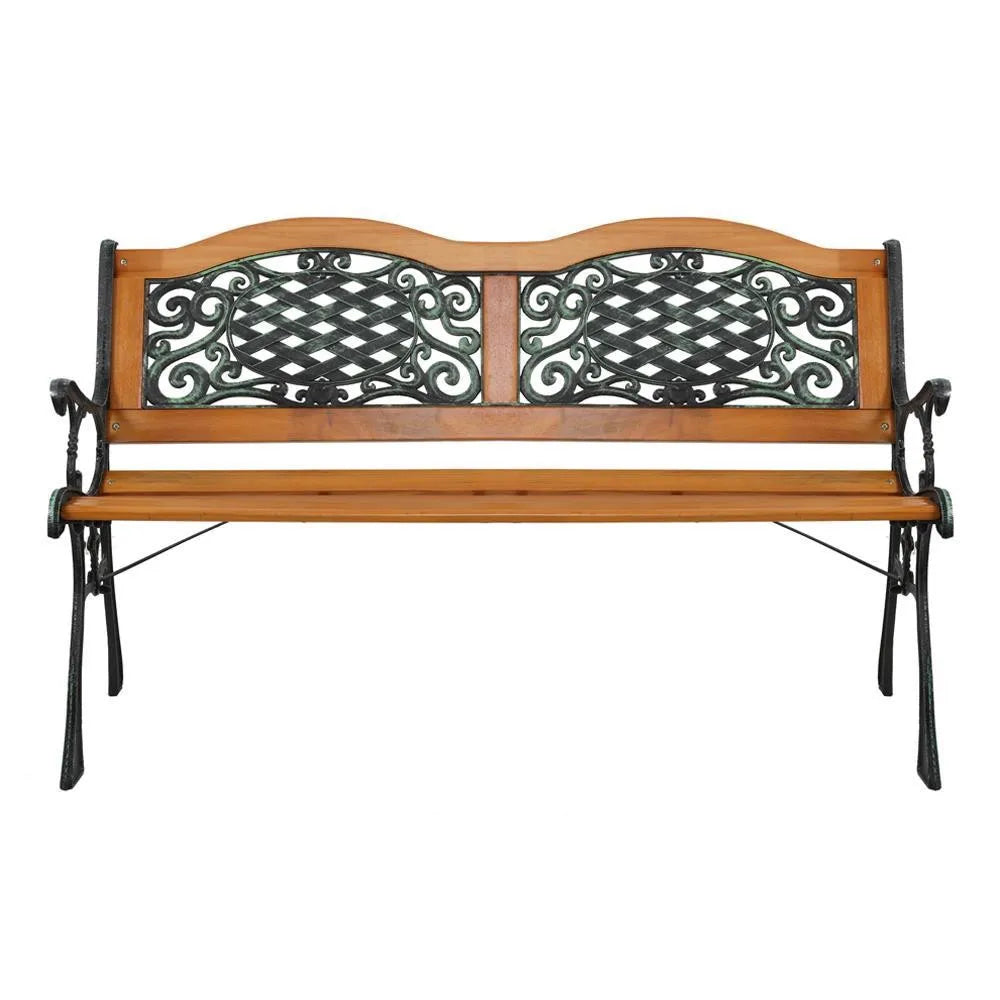 50" Patio Porch Garden Bench Cast Iron Outdoor Chair Love Seat for School Park