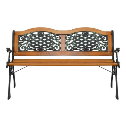 50" Patio Porch Garden Bench Cast Iron Outdoor Chair Love Seat for School Park