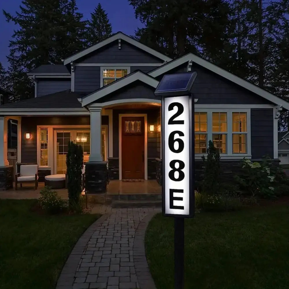 1pc With Stake, Solar Lighting Address Sign