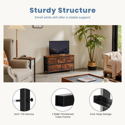 Living Room Display Cabinet Layers With 5 Fabric Drawers