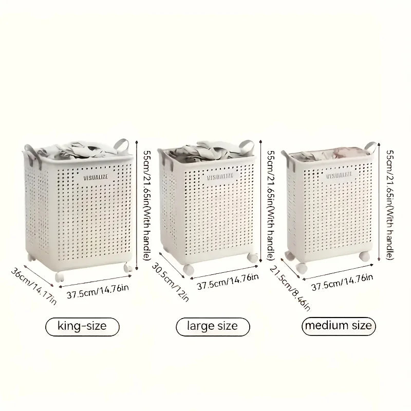 storage laundry basket foldable with wheels