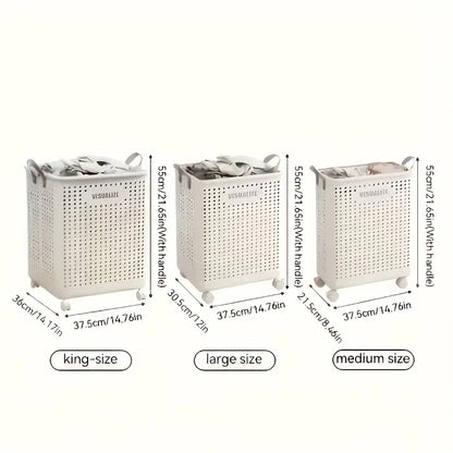 storage laundry basket foldable with wheels