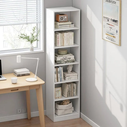Small bookshelf between cracks, simple household storage shelf, floor-to-ceiling bedroom locker shelf, narrow bookcase