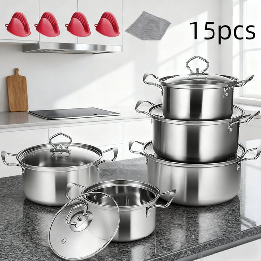 Cookware Set, Stainless Steel Multi-Purpose Use