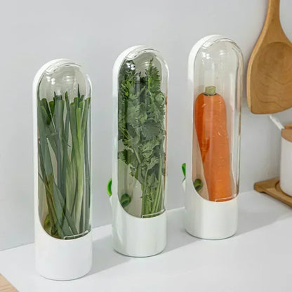 Refrigerator Herb Crisper Saver Container Vegetable Preserving Bottle Home Storage Fresh Kitchens Accessories Kitchen Organizers