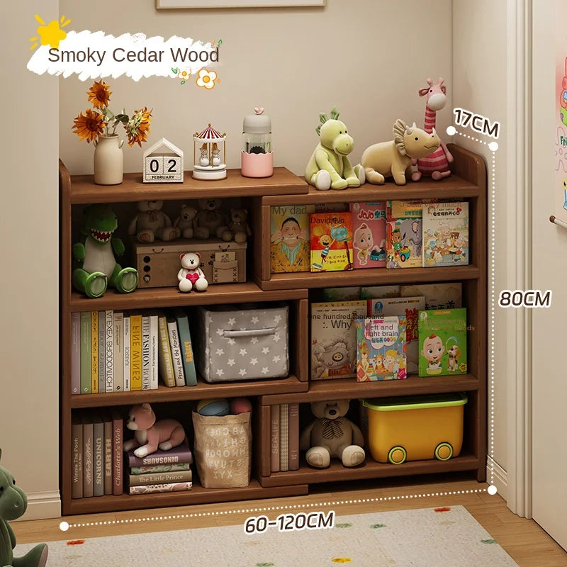 Solid wood corner bookshelf, storage rack, floor-standing storage cabinet, home bookcase, wall corner extendable cabinet