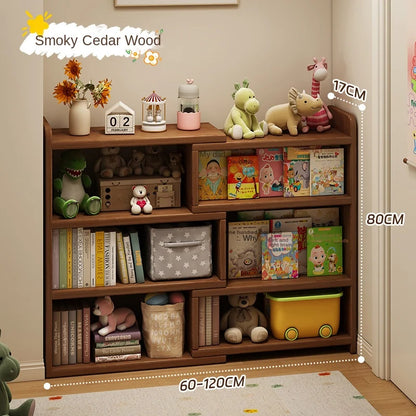 Solid wood corner bookshelf, storage rack, floor-standing storage cabinet, home bookcase, wall corner extendable cabinet